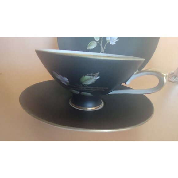 Royal Porzellan Bavaria KPM Trio Set Cup, Saucer and Breakfast Plate Black Matte - Picture 5 of 16